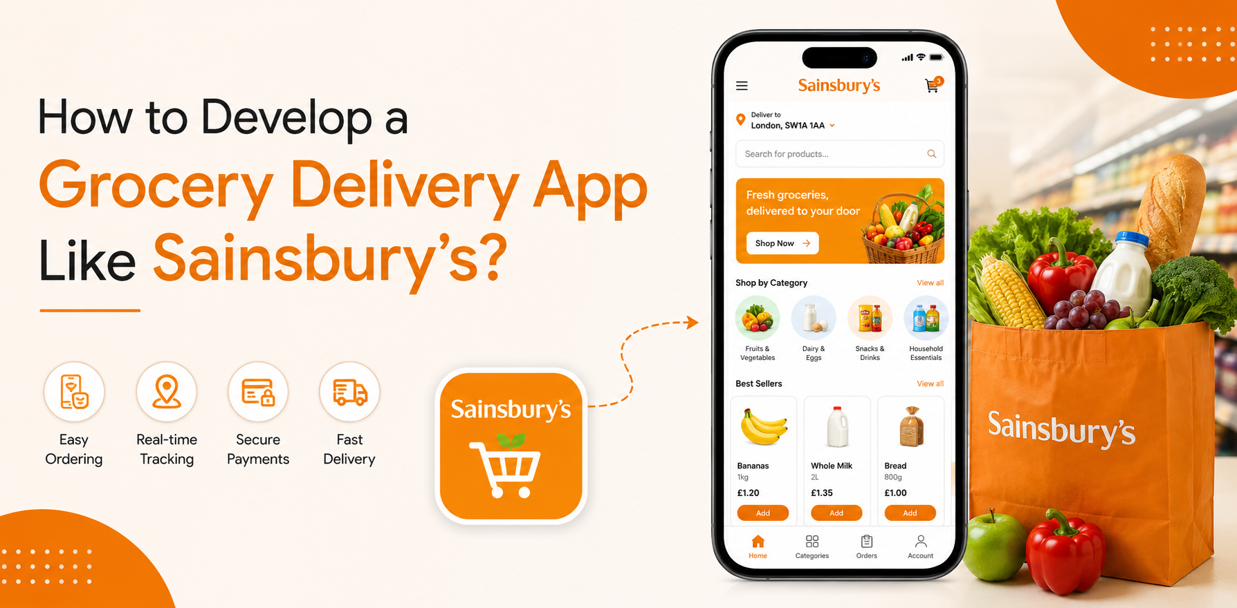 How to Develop a Grocery Delivery App Like Sainsbury’s?